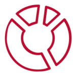 Circle graph icon in red