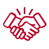 Two hands shaking icon