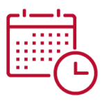 Calendar with a clock icon