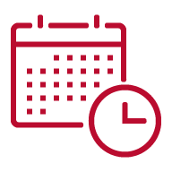 Calendar with a clock icon