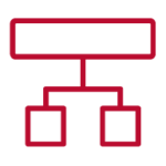 Long rectangle connected to two smaller boxes beneath